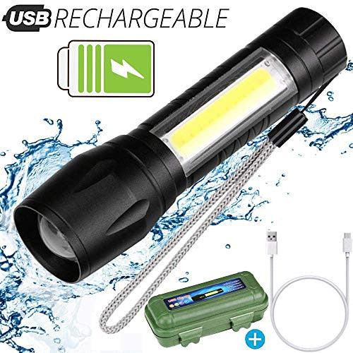 2-in-1 Mini Rechargeable LED Torch with Adjustable Focus for Outdoor & Emergency