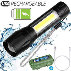 2-in-1 Mini Rechargeable LED Torch with Adjustable Focus for Outdoor & Emergency