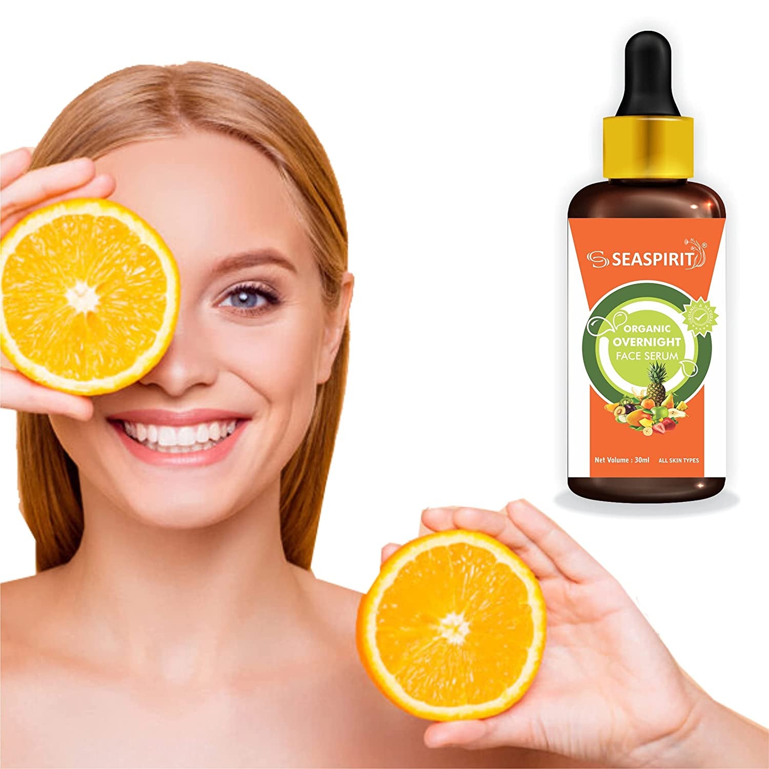Organic Overnight Face Serum for All Skin Types - 30ml