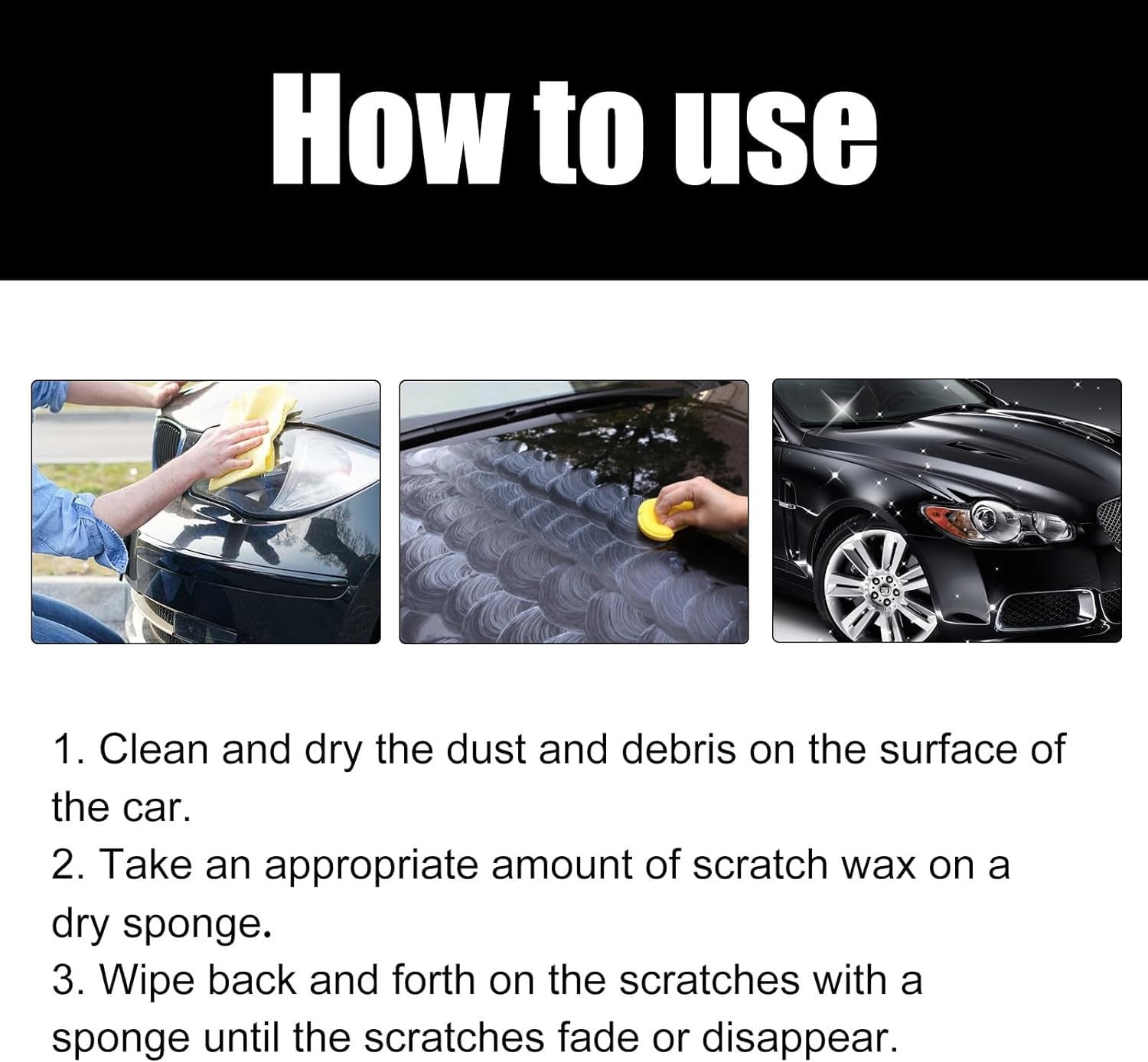 Deep Car Scratch Repair Paste with Wipe & Sponge for All Paint Types