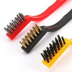 3-Piece Mini Wire Brush Set for Household Cleaning and Scrubbing