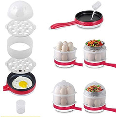 Double Layer Electric Egg Cooker with Handle, 14 Egg Capacity