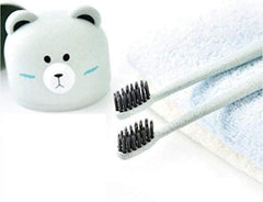 Eco-Friendly Bear Travel Toothbrush & Mug Holder - Portable & Durable