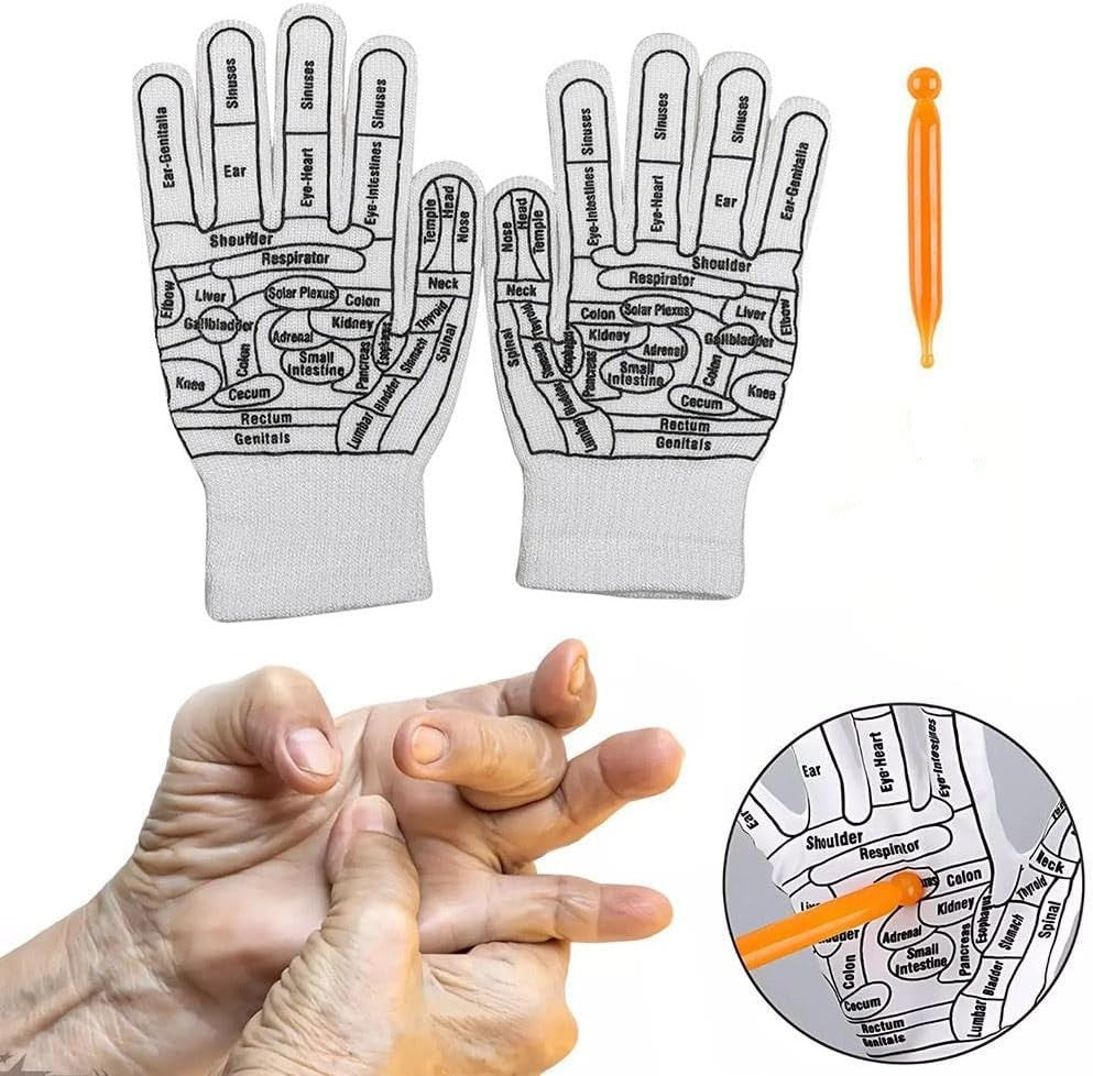 Reflexology Finger Massage Gloves for Pain Relief & Stress Relief