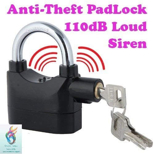 Black Motion Sensor Alarm Lock for Home & Bike Security