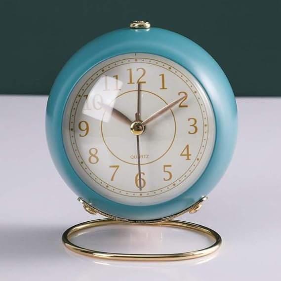 Blue Round Desk Clock - Classic & Elegant Design