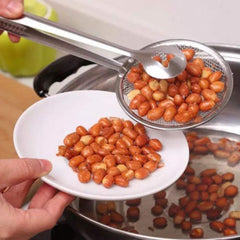 2-in-1 Fry Tool & Strainer: Multi-Functional Stainless Steel Tongs