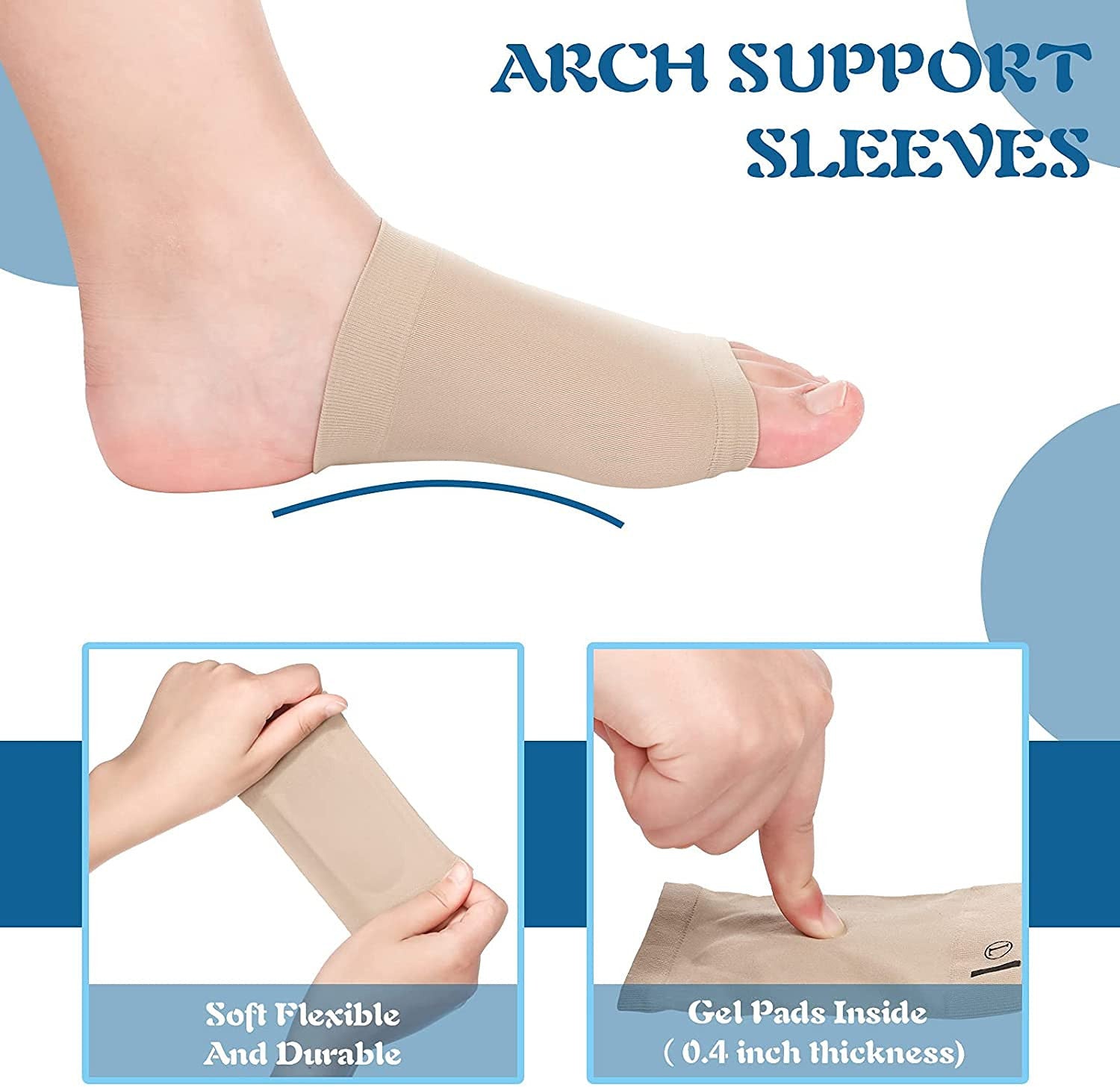 Arch Support Heel Sleeve for Flat Feet & Plantar Fasciitis Relief