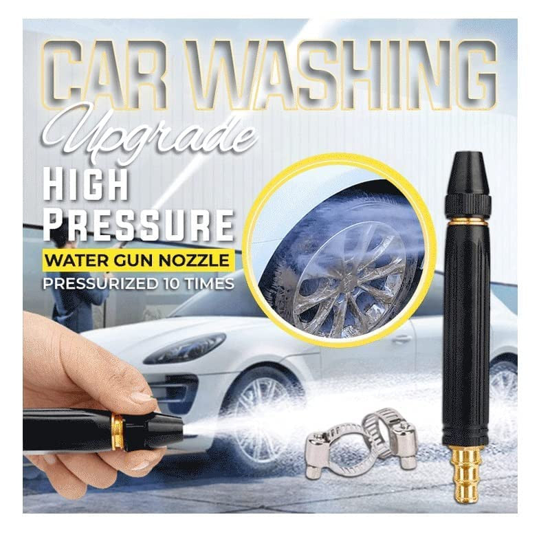 Black Spray Water Gun Kit with Brass Nozzle & Attachments