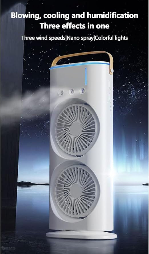 Double-Sided USB Cooling Fan with Mist and Portable Design