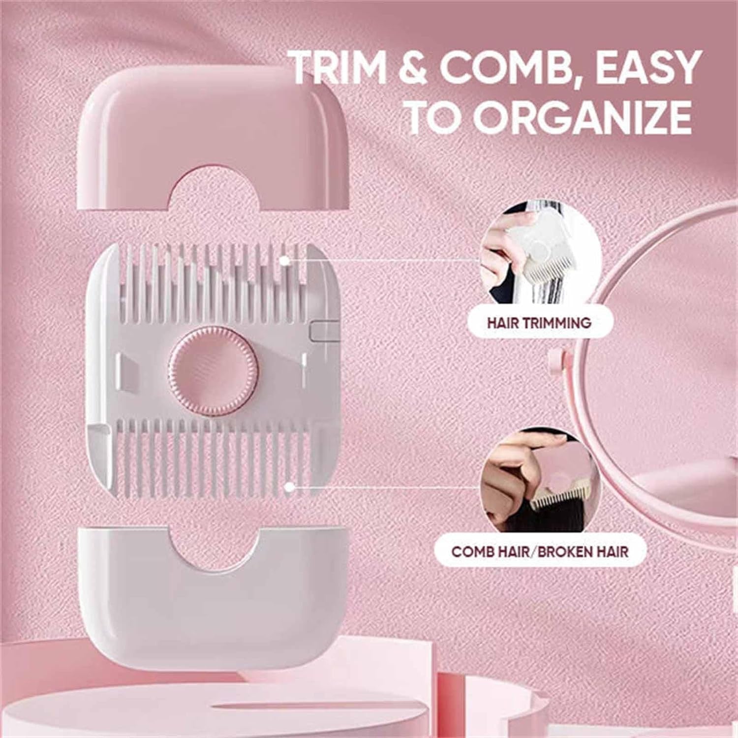 2-in-1 Kids Hair Trimmer & Comb for Split Ends with Replaceable Blades