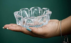 Crystal Clear Round Glass Ash Tray for Home & Outdoor Decor