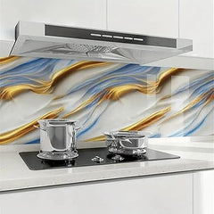 Blue & Golden Marble Foil - Elegant Decorative Wrap (Ta-055)
