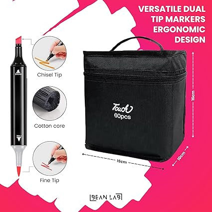 60-Piece Marker Pen Set for Art and Craft Projects