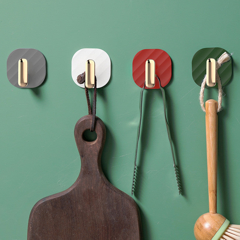 4-Pack Punch-Free Sticky Wall Hooks for Kitchen & Bathroom Storage