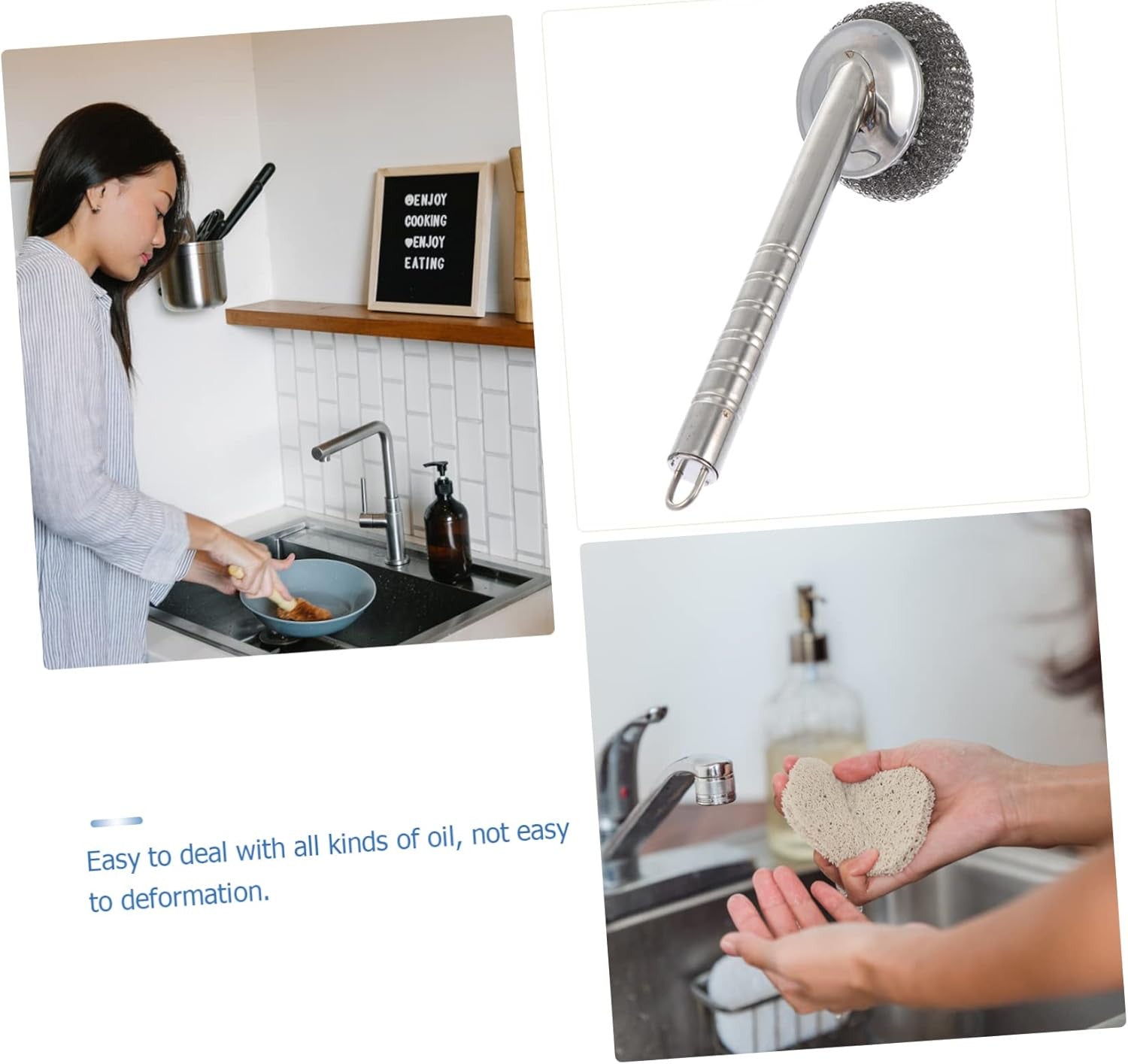 40-70 Character Product Name: Durable Stainless Steel Dish Scrubber Set with Steel Ball Brushes