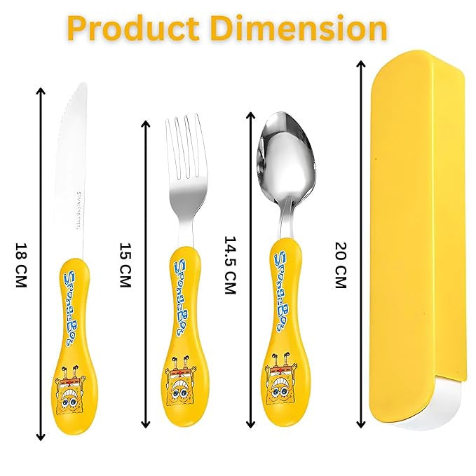 3-Piece Spoon, Fork & Knife Cutlery Set with Carry Case