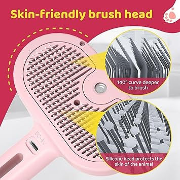 New Pet Grooming Brush for Dogs & Cats - Steam Comb & Dog Brush