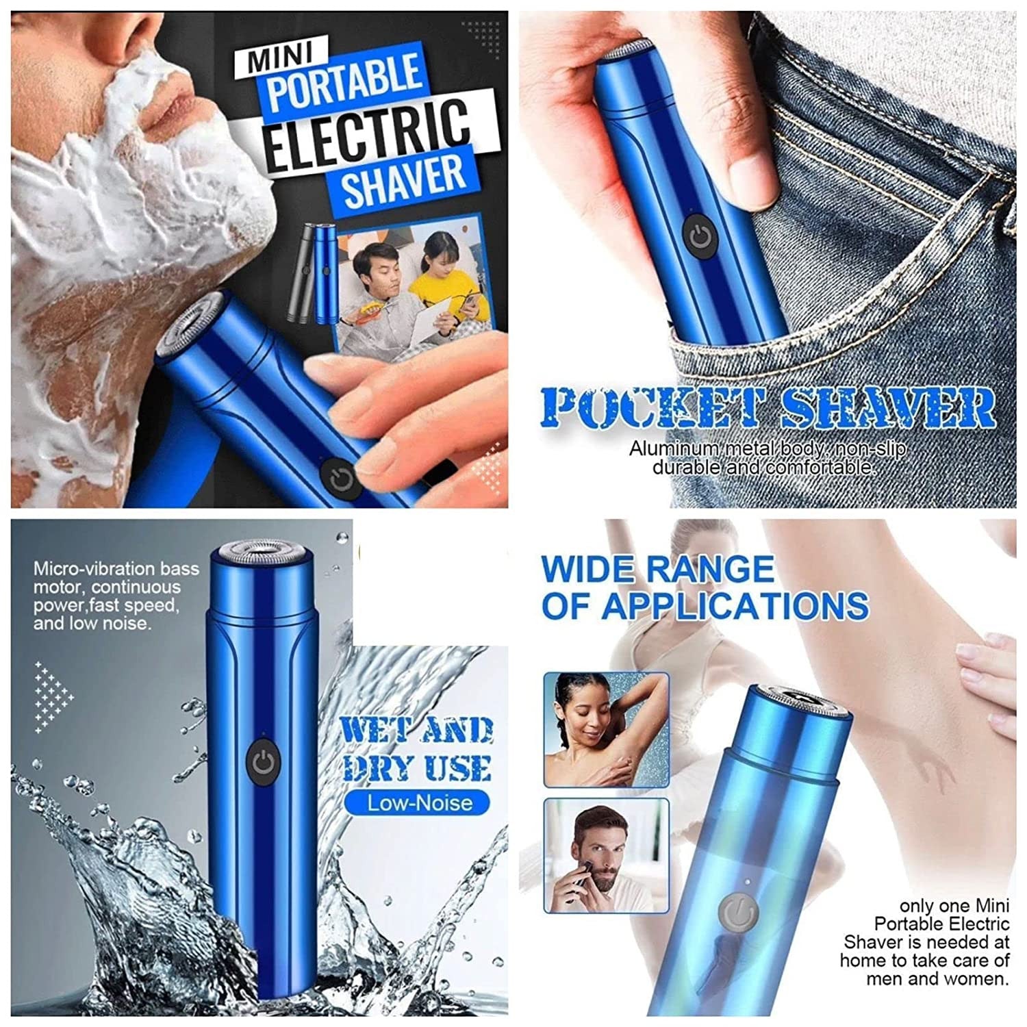 Mini Portable Electric Shaver - Cordless, Waterproof, Travel-Friendly