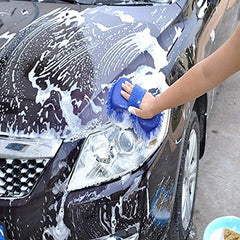 Multipurpose 2-in-1 Chenille Car Duster with Microfiber Mitts & Sponge