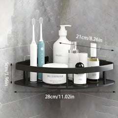 Aluminum Self-Adhesive Bathroom Corner Shelf & Storage Rack