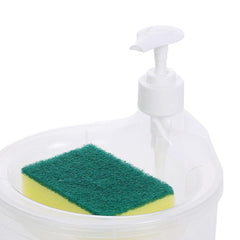Elegant Soap Dispenser & Scrubber Holder with Pump for Kitchen & Bathroom