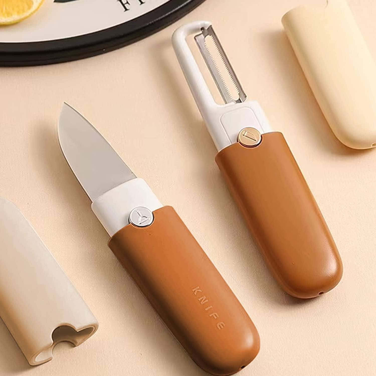 2-in-1 Multi-Function Stainless Steel Peeler & Camping Knife