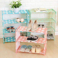 4-Layer Shoe Storage Rack Wall Bench Organizer Shelf Closet Stand