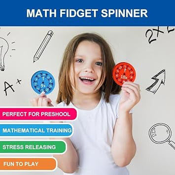 9-Piece Math Fidget Spinner Set for Educational Fun and Multiplication