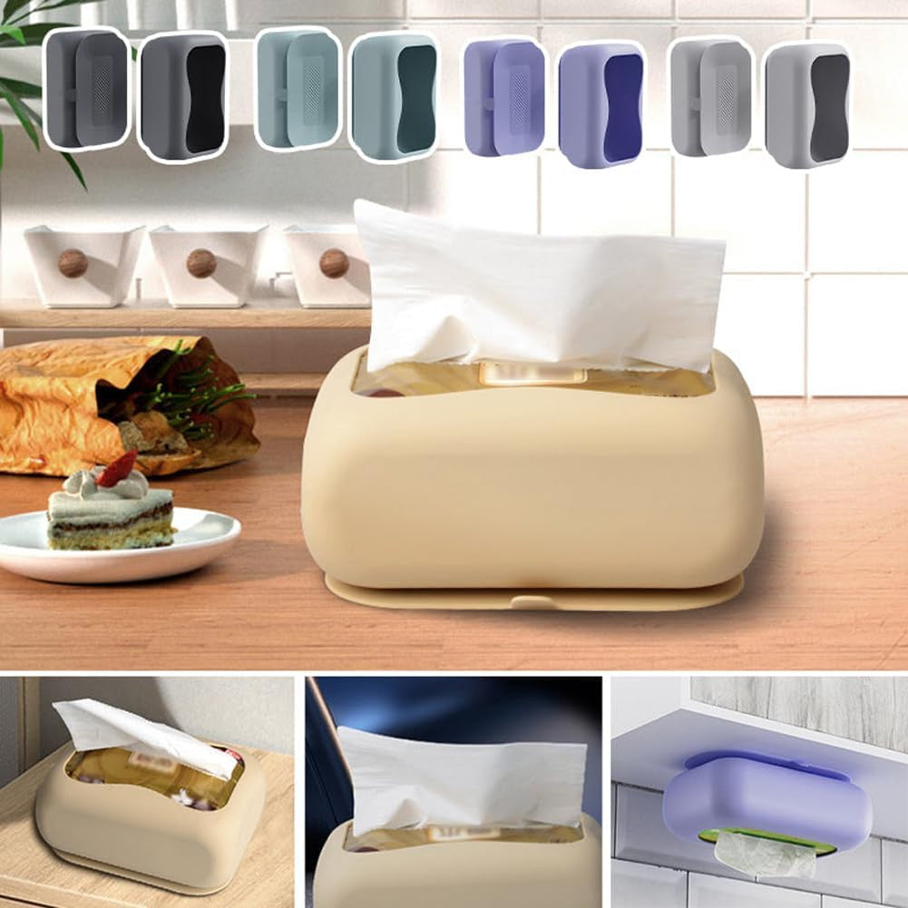 Silicone Suction Cup Tissue Box & Wet Wipes Dispenser