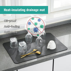 Ultra Absorbent Microfiber Dish Drying Mat 40x30cm for Kitchen