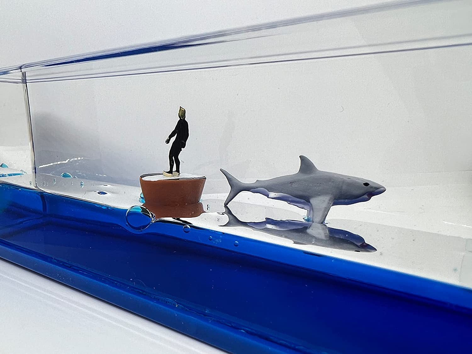 Floating Water Men & Shark Car Dashboard Decor with Iceberg & Ship