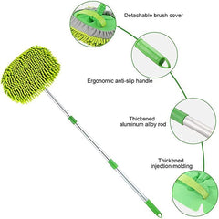 2-in-1 Car Cleaning Brush & Mop Kit with Long Handle