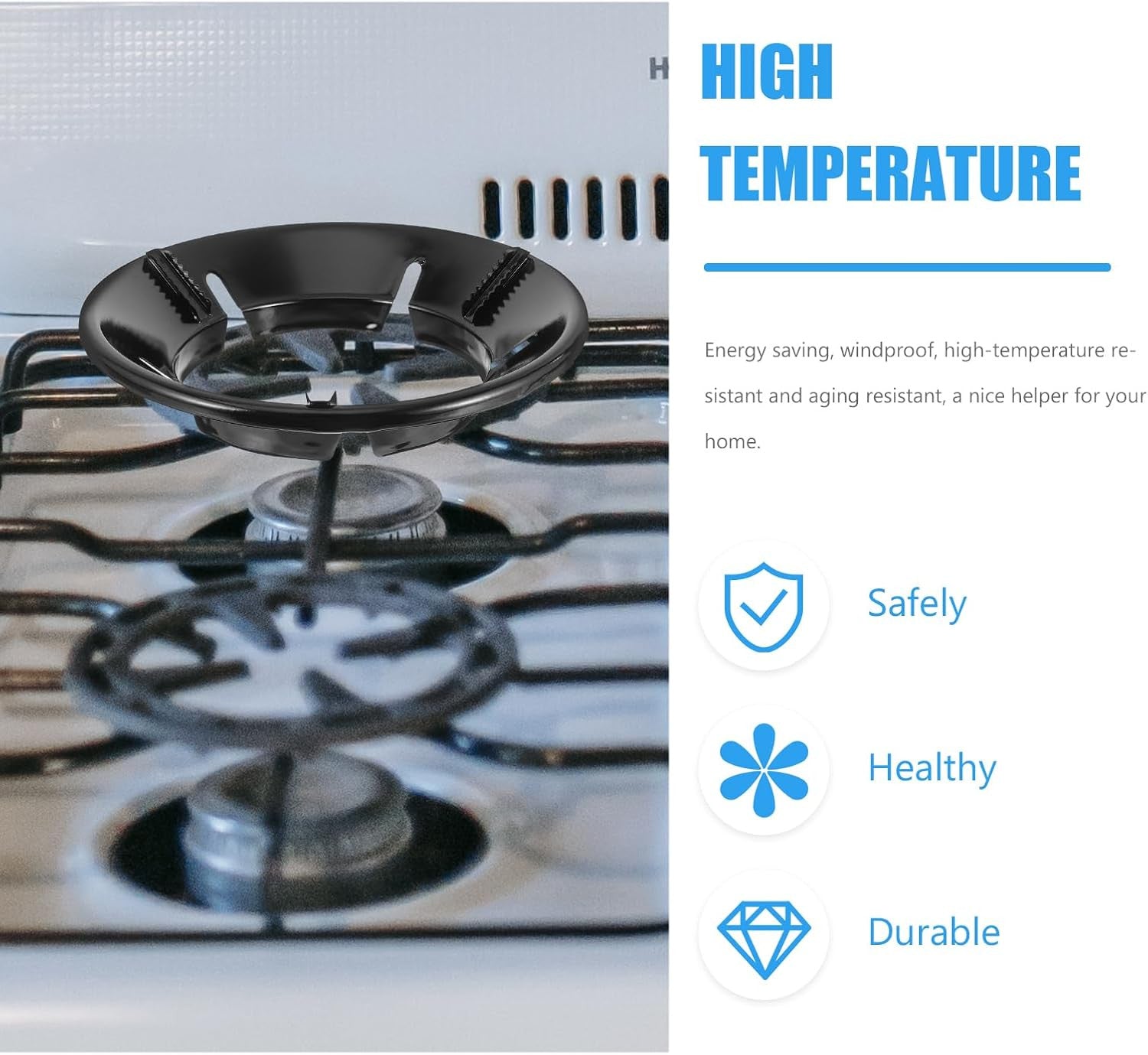 Black Gas Saver Burner Stand for Home Gas Stove