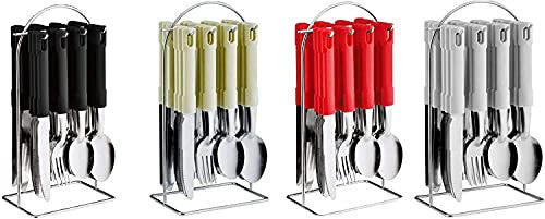 Ss 24-Piece Stainless Steel Kitchen Cutlery Set with Stand