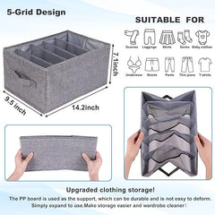 6-Compartment Wardrobe Clothes Organizer Storage Box