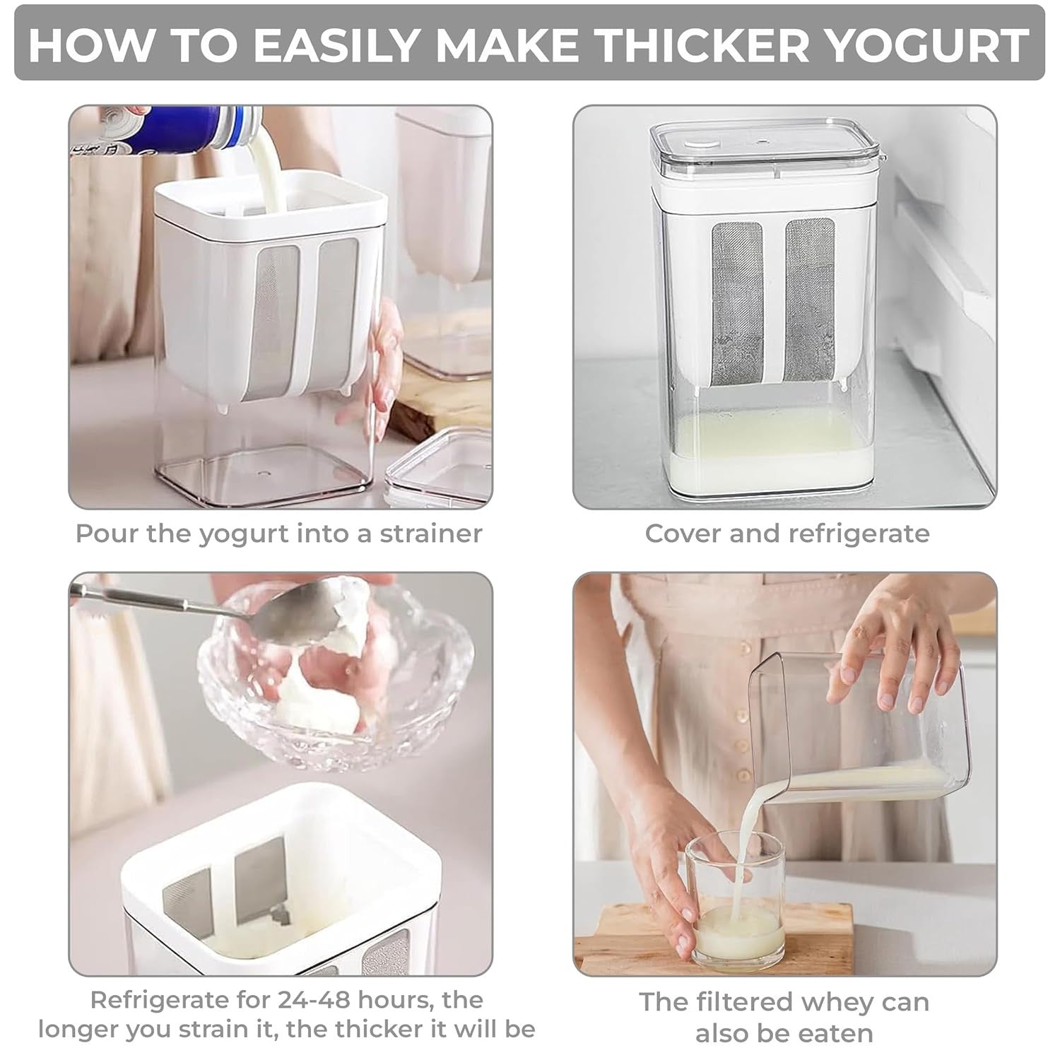 Yogurt Filter for Dahi and Dairy Straining 1100ml