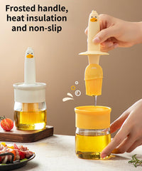High-Temperature Silicone Oil Dispenser with Basting Brush