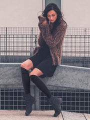 Warm Woolen Thigh High Knee Socks for Women - Winter Long Boot Cuffs