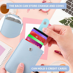 Leather Pull-Out Credit Card Holder - Slim RFID Blocking Wallet