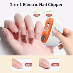 2-in-1 Electric Nail Clipper & Polisher with Light, Safe for All Ages