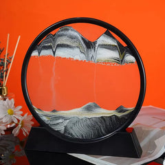 7-Inch Black Quick Sand Art Painting - 3D Moving Landscape Decor