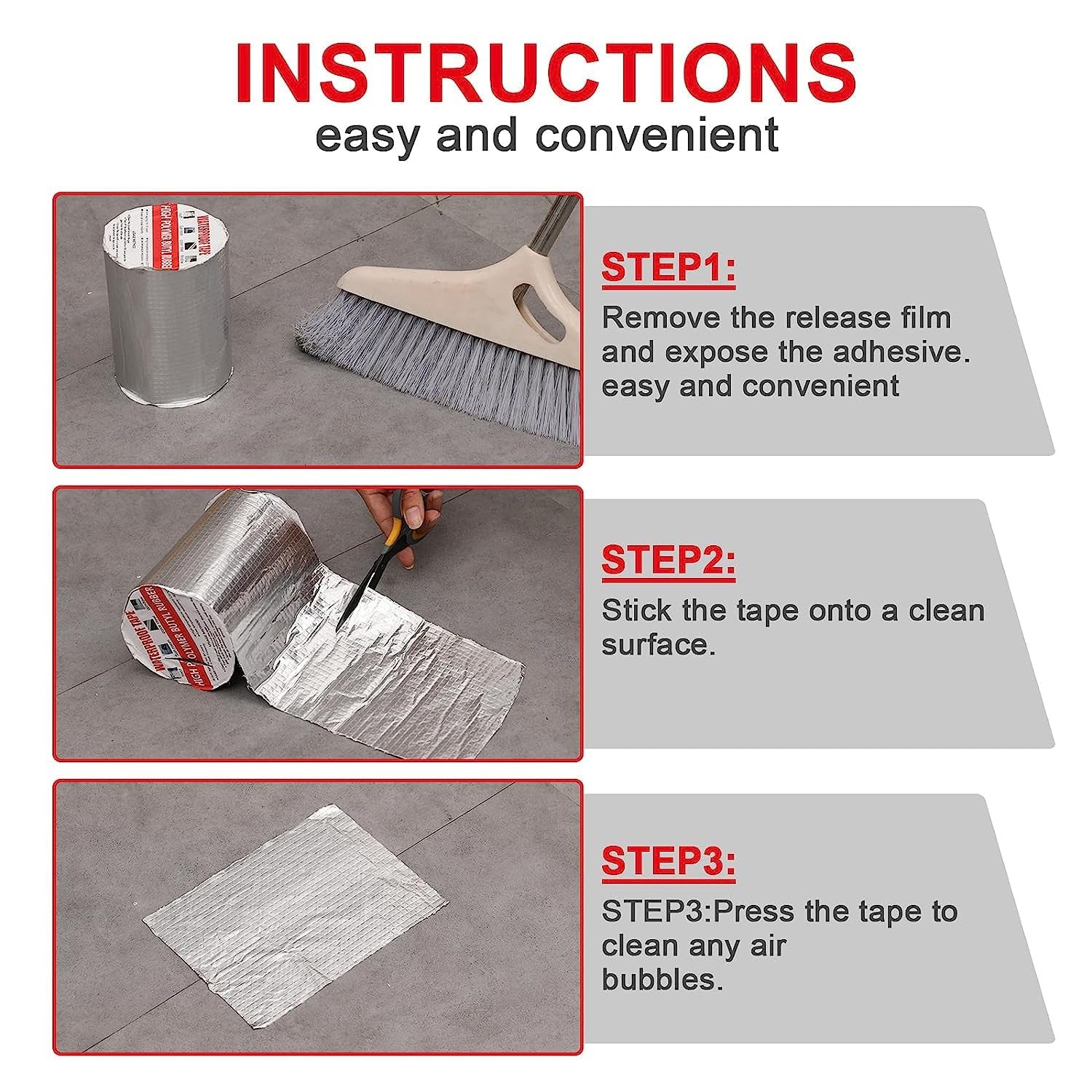 Aluminium Silver Waterproof Tape 15cm x 5m for Leak Repair