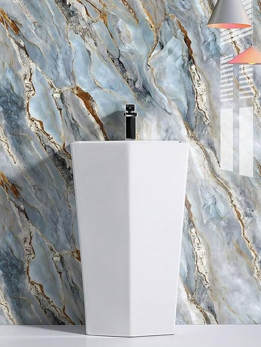 Blue Mountain Marble Foil Ta-060 Natural & Golden Blue Marble Finish
