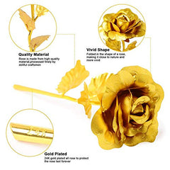 Golden 24K Gold Foil Rose in Luxury Gift Box for Eternal Love and Decor