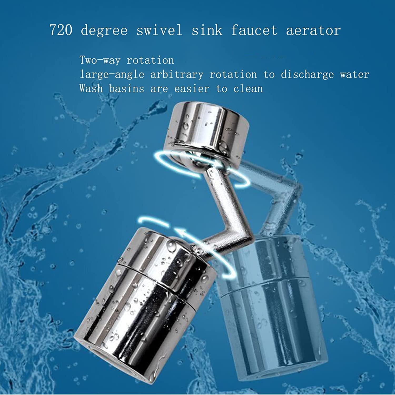720° Rotating Faucet with Splash Filter and Dual Mode Water Flow