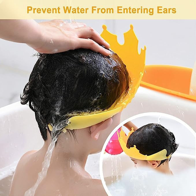 Adjustable Silicone Baby Shower Cap - Waterproof, Leakproof & Safe for Kids