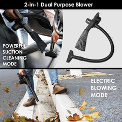 2-in-1 Electric Leaf Blower & Vacuum Cleaner for Yard Cleanup
