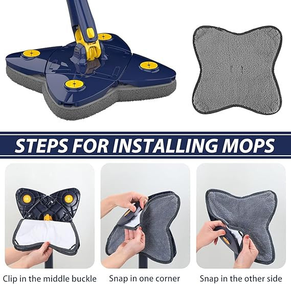 360° Rotating Triangle Squeeze Mop with 4 Modes for Easy Cleaning