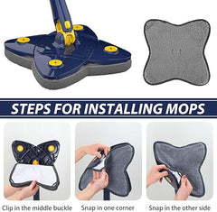360° Rotating Triangle Squeeze Mop with 4 Modes for Easy Cleaning